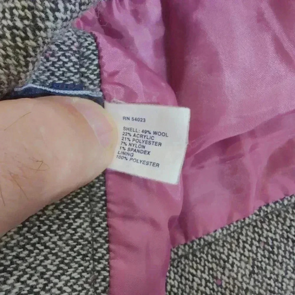 Gray Tweed Wool Blend Mini Skirt with Button by The Gap sz 8 Gapstretch - Picture 5 of 6